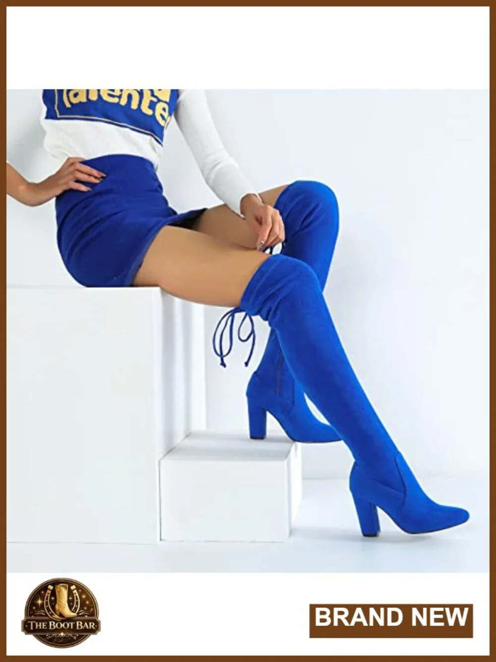 Women's Thigh High Boots Over The Knee Sexy Pointed Toe Chunky Heels Zipper